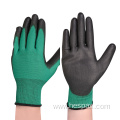 Hespax Labor Gloves Green PU Nylon Assembly Electronic